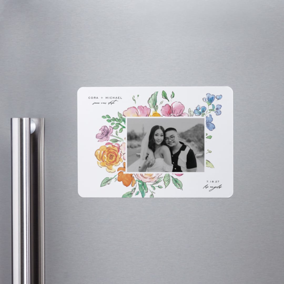 "Floral Pop" - Save the Dates in Vibrance Press by Itsy Belle Studio - Front