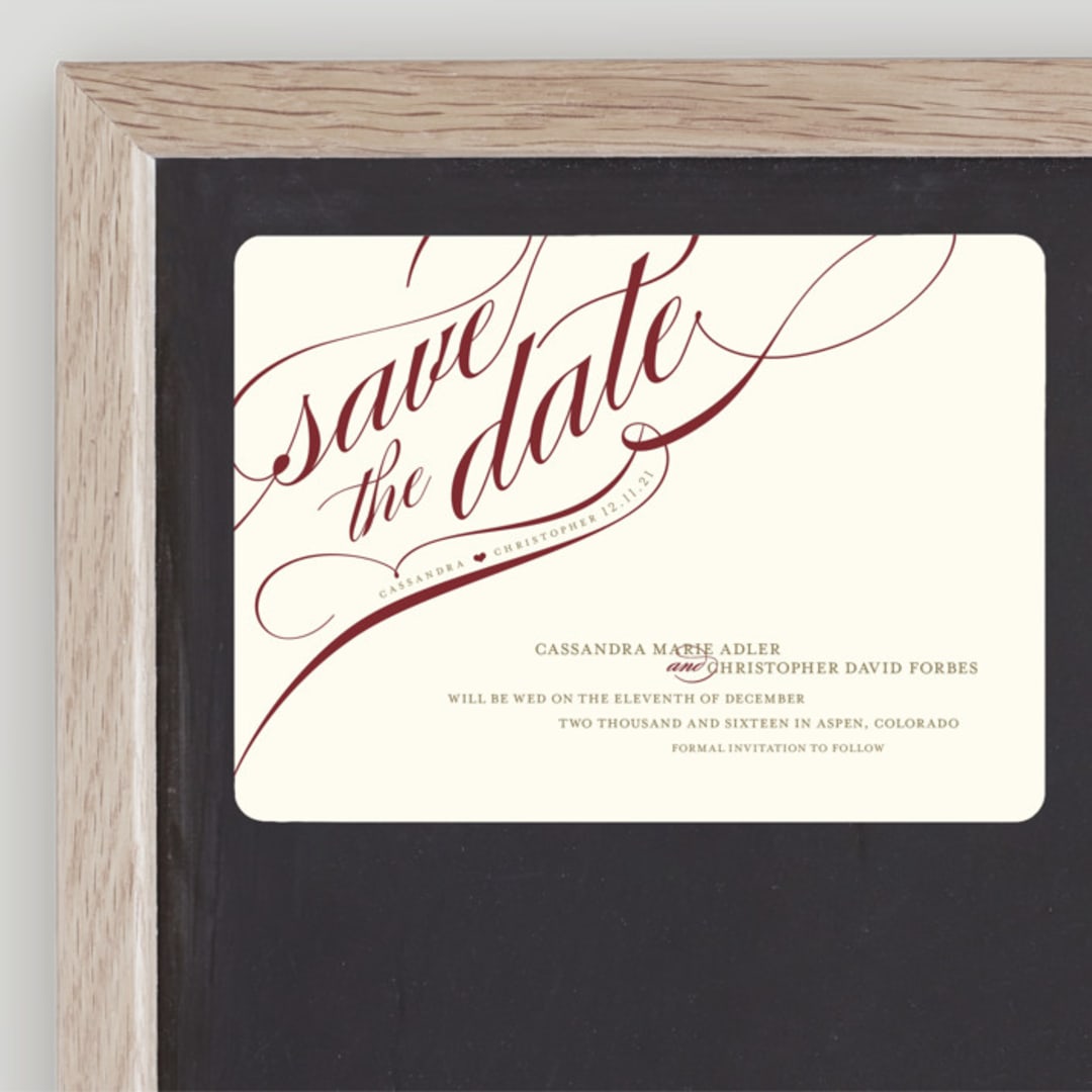 "Winter Flourish" - Save the Dates in Crimson by Annie Clark - Front