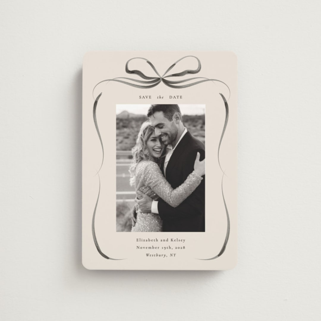 "Bow" - Save the Dates in Tuxedo by Corinne Malesic - Front