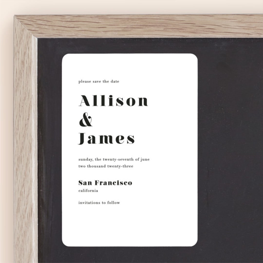 "Modern Love" - Save the Dates in Charcoal by ASQ Studio - Front