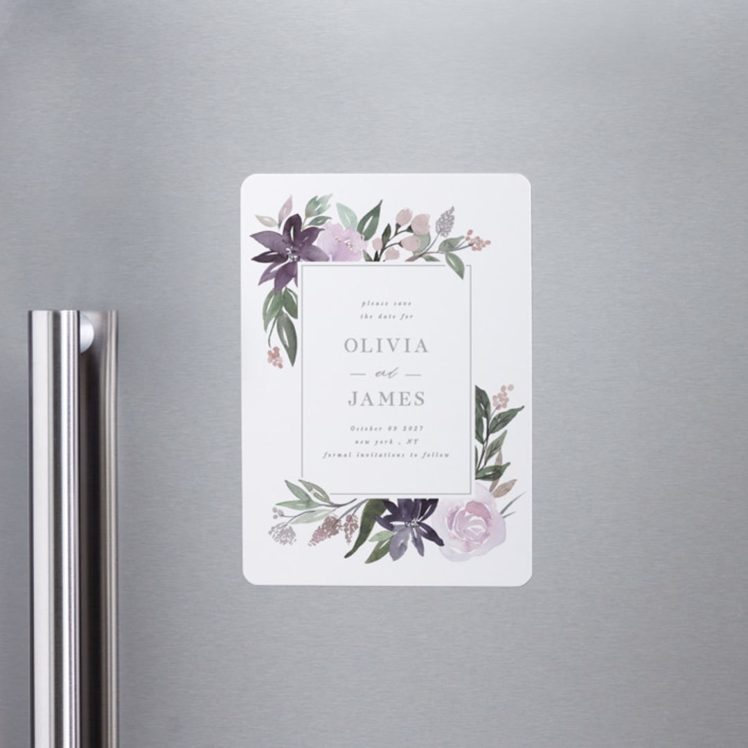 "Garden Stroll" - Save the Dates in Lilac by Creo Study - Front