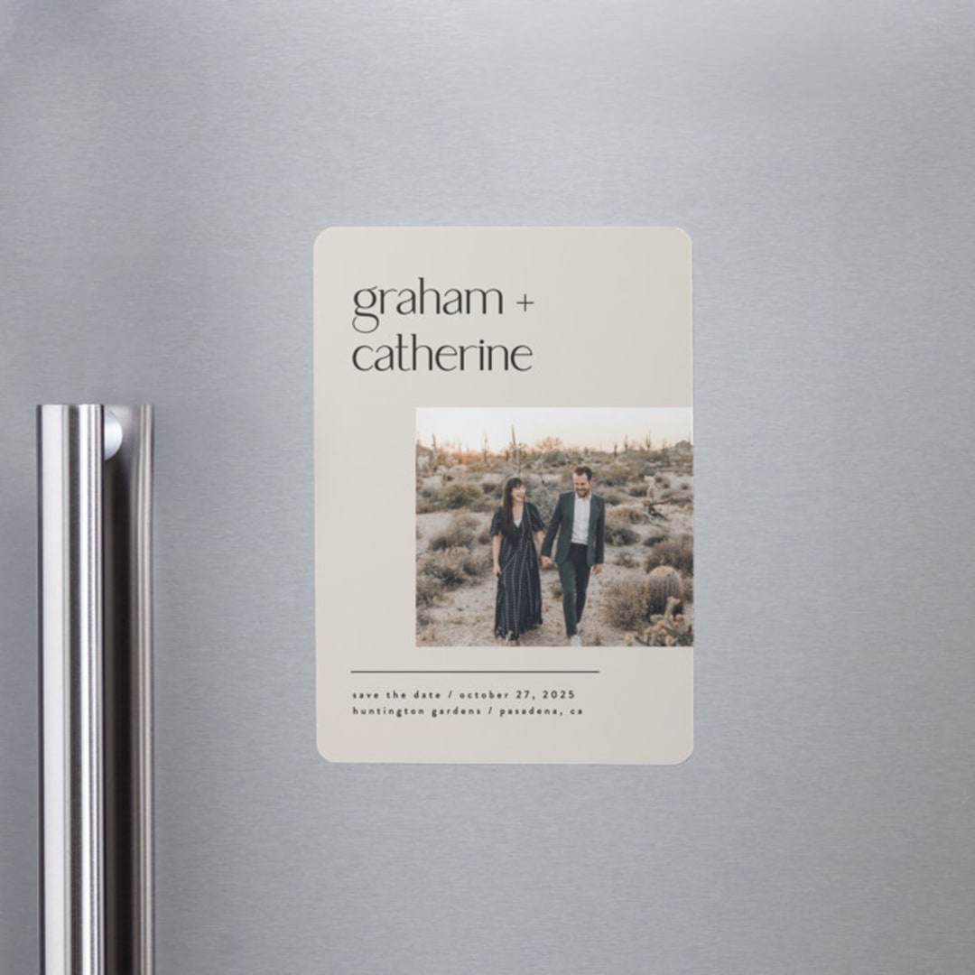 "Modern lines" - Save the Dates in Natural by Leah Ragain - Front