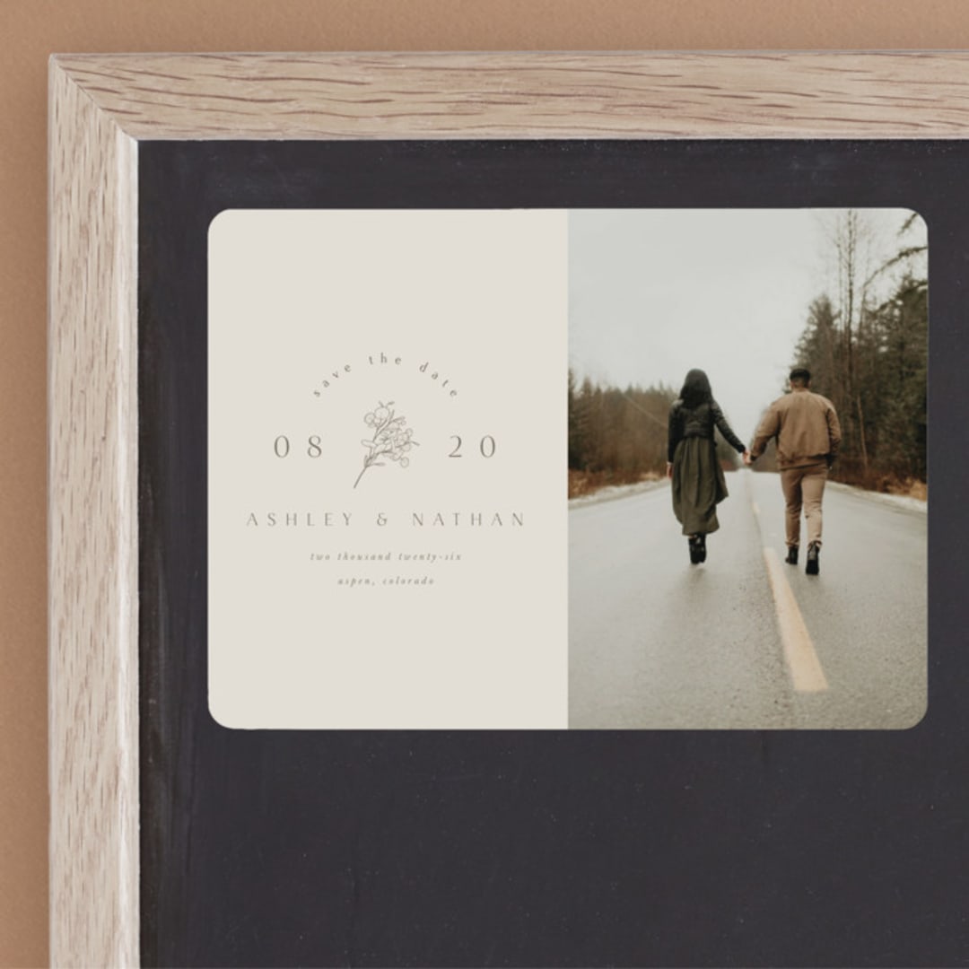 "Botanical Accent" - Save the Dates in Ivory by Airell - Front