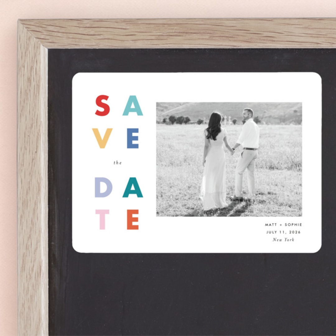 "Pop of Color" - Save the Dates in Cloud by Katt Jones - Front
