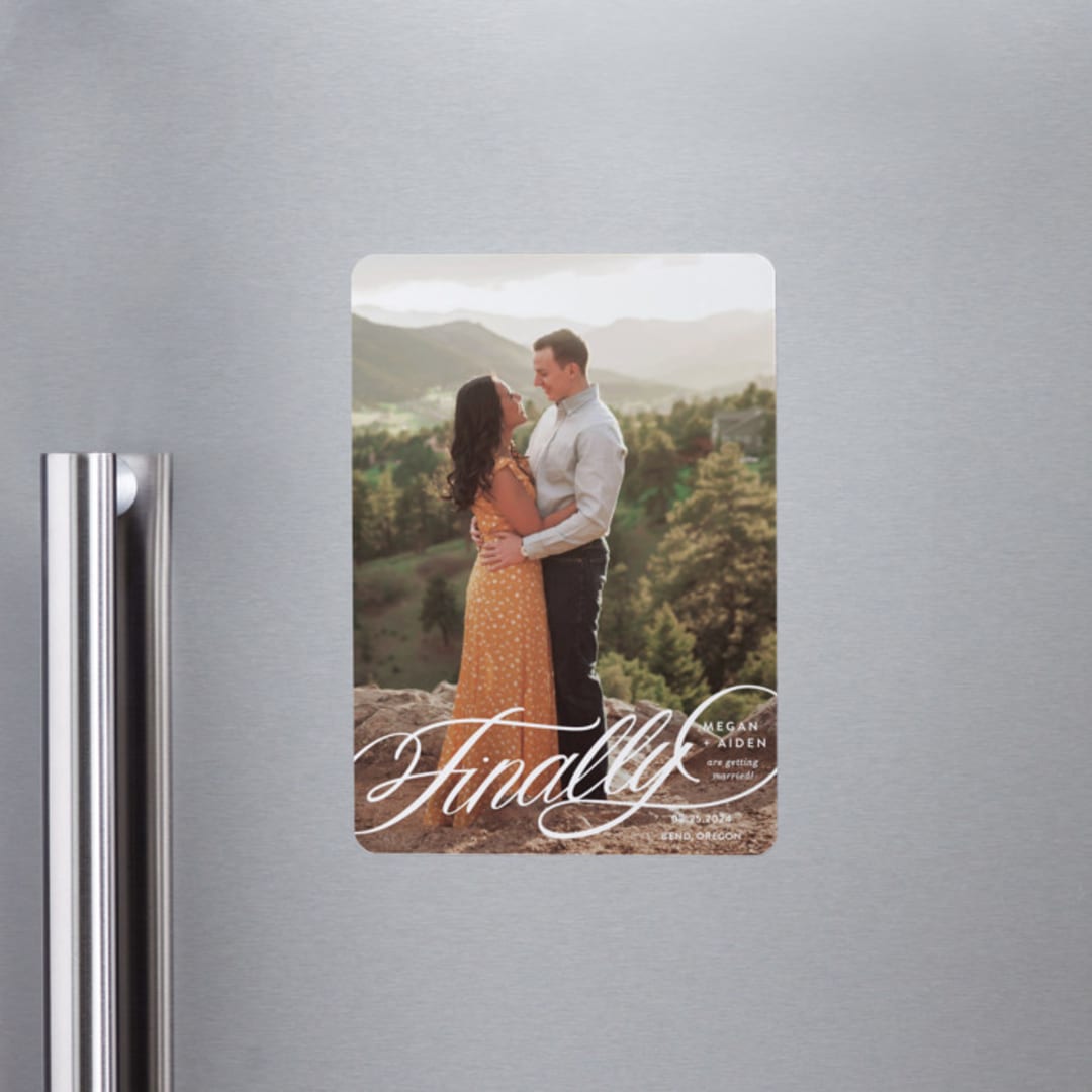 "Finally Getting Married" - Save the Dates in Cotton by Jill Means - Front