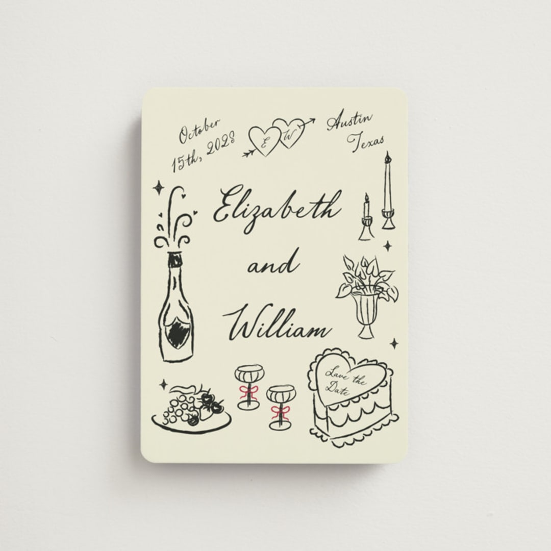 "Vintage Lovers" - Save the Dates in Champagne by Helena Vitto - Front
