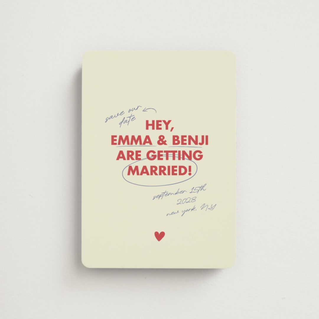 "Love Note" - Save the Dates in Latte by Helena Vitto - Front