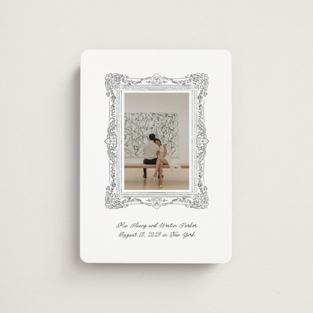 "Sketched Frame" - Save the Dates in Diamond by Jenna Holcomb - Front