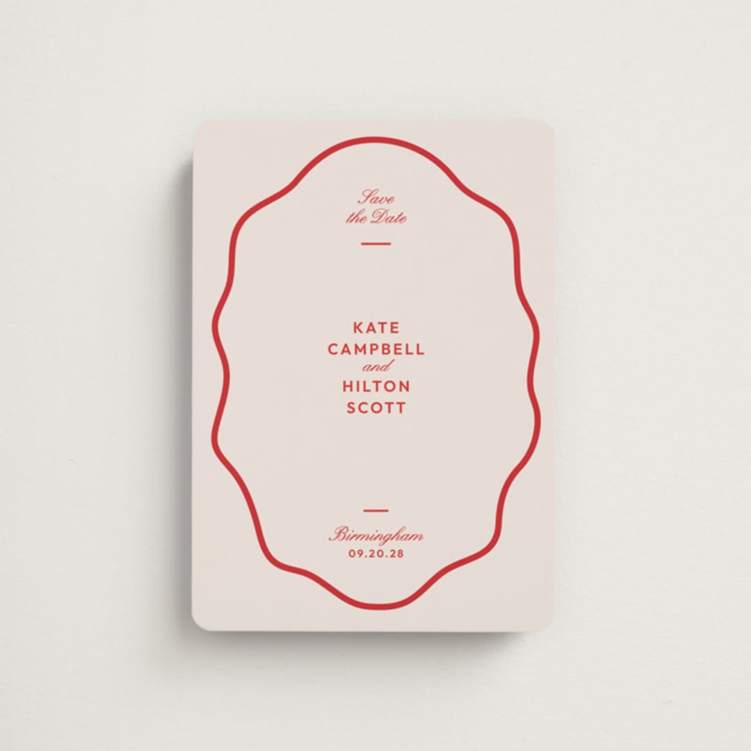 "Croquet" - Save the Dates in Cherry by Megan Davis - Front