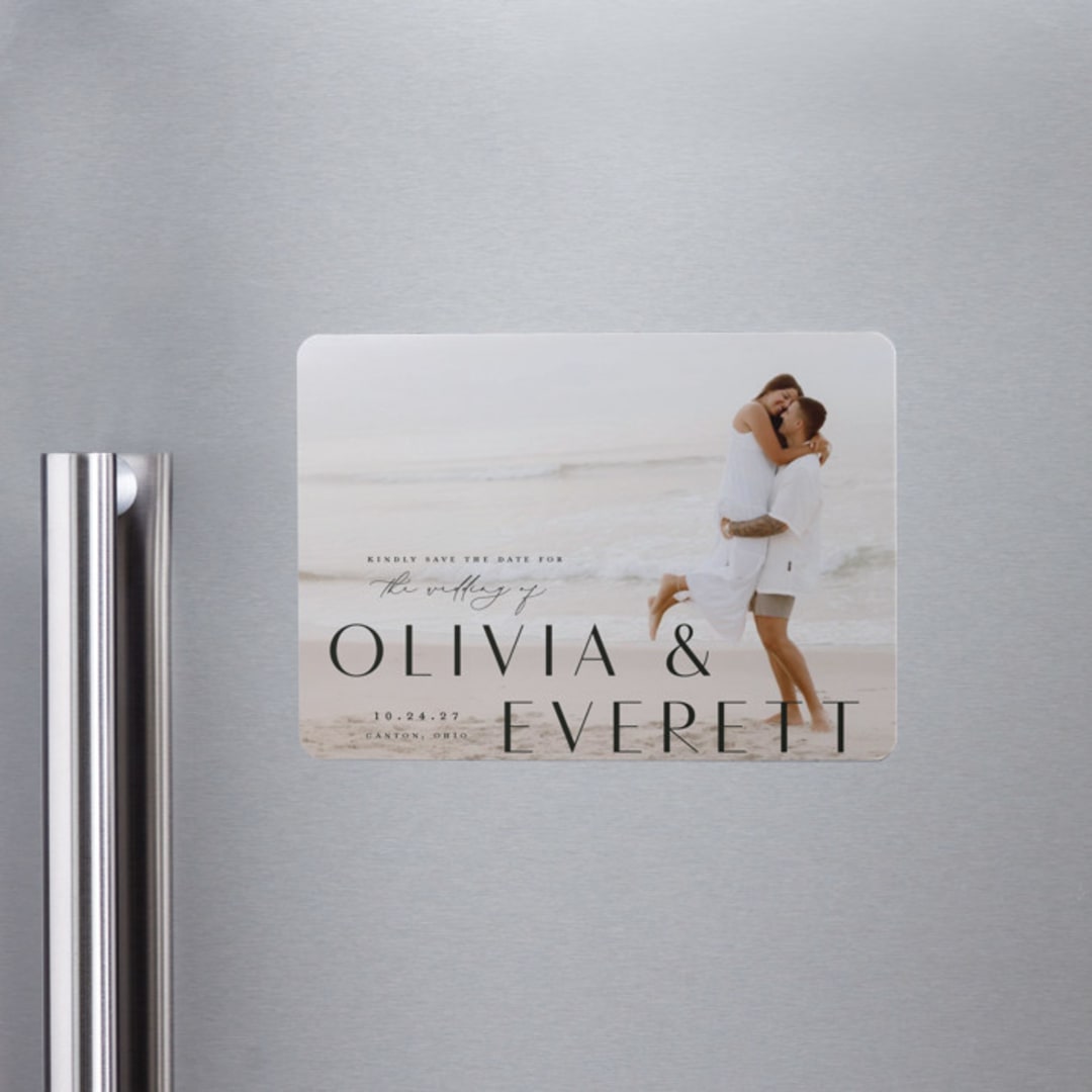 "Modern Classic Names" - Save the Dates in Onyx by Emily Betts - Front