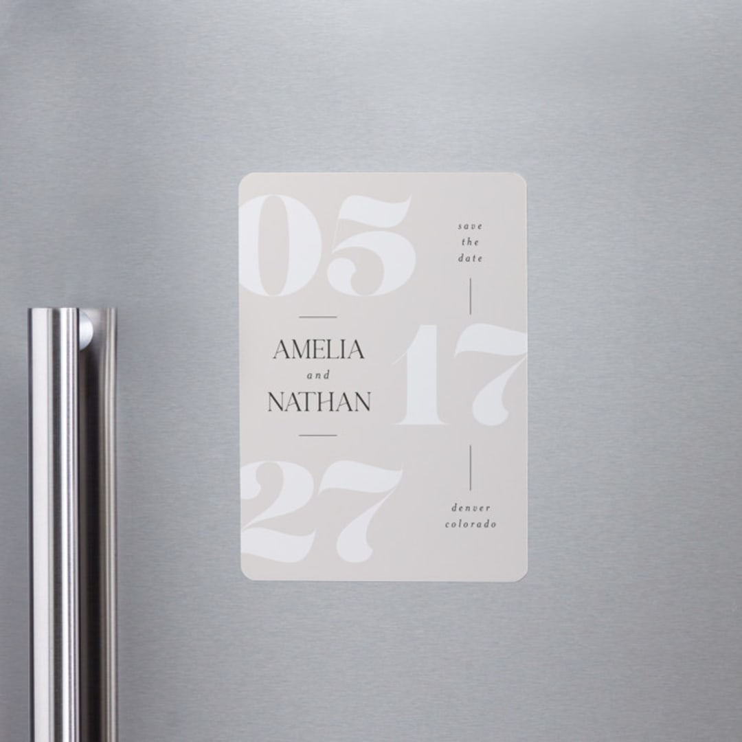 "Ruled" - Save the Dates in Almond by Heather Cairl - Front