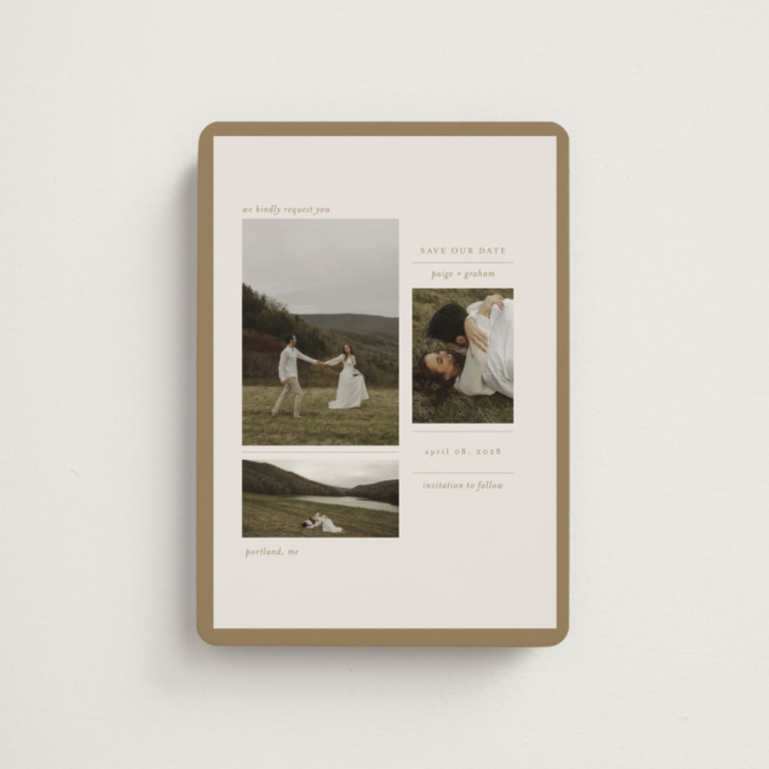 "savour" - Save the Dates in Linen by Bramble Studio - Front