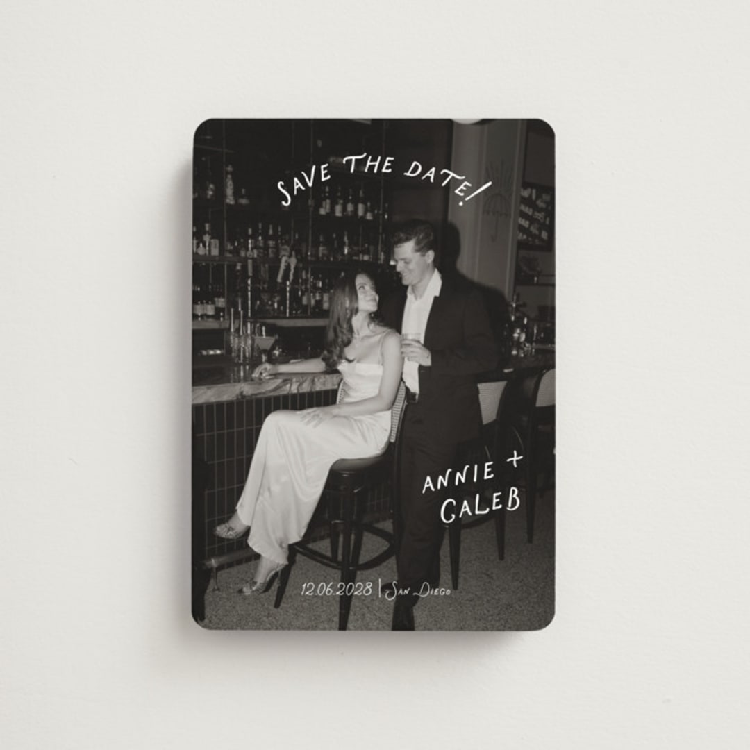 "Lovers" - Save the Dates in Ivory by Stephanie Heinrich Godbout - Front