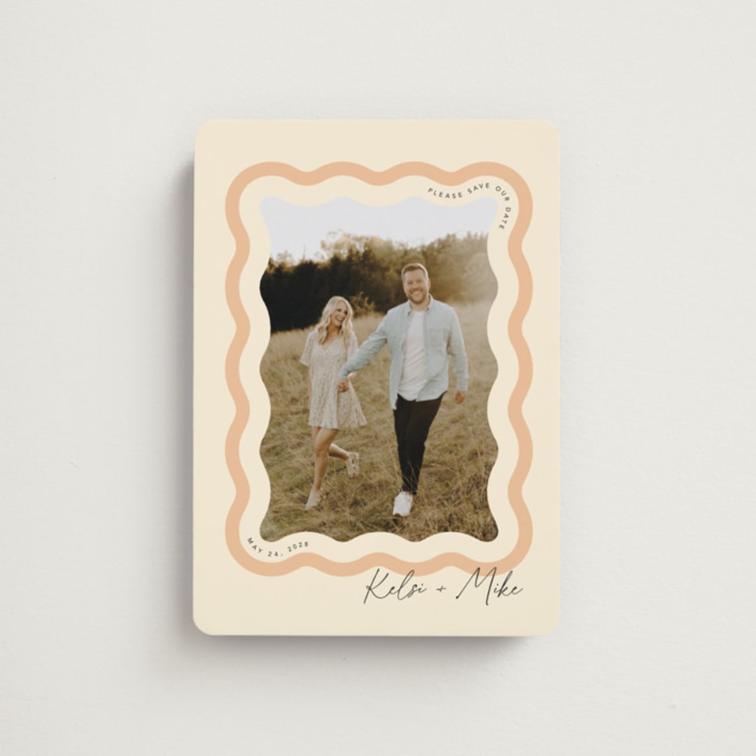 "Wavy" - Save the Dates in Seashell by Robert and Stella - Front