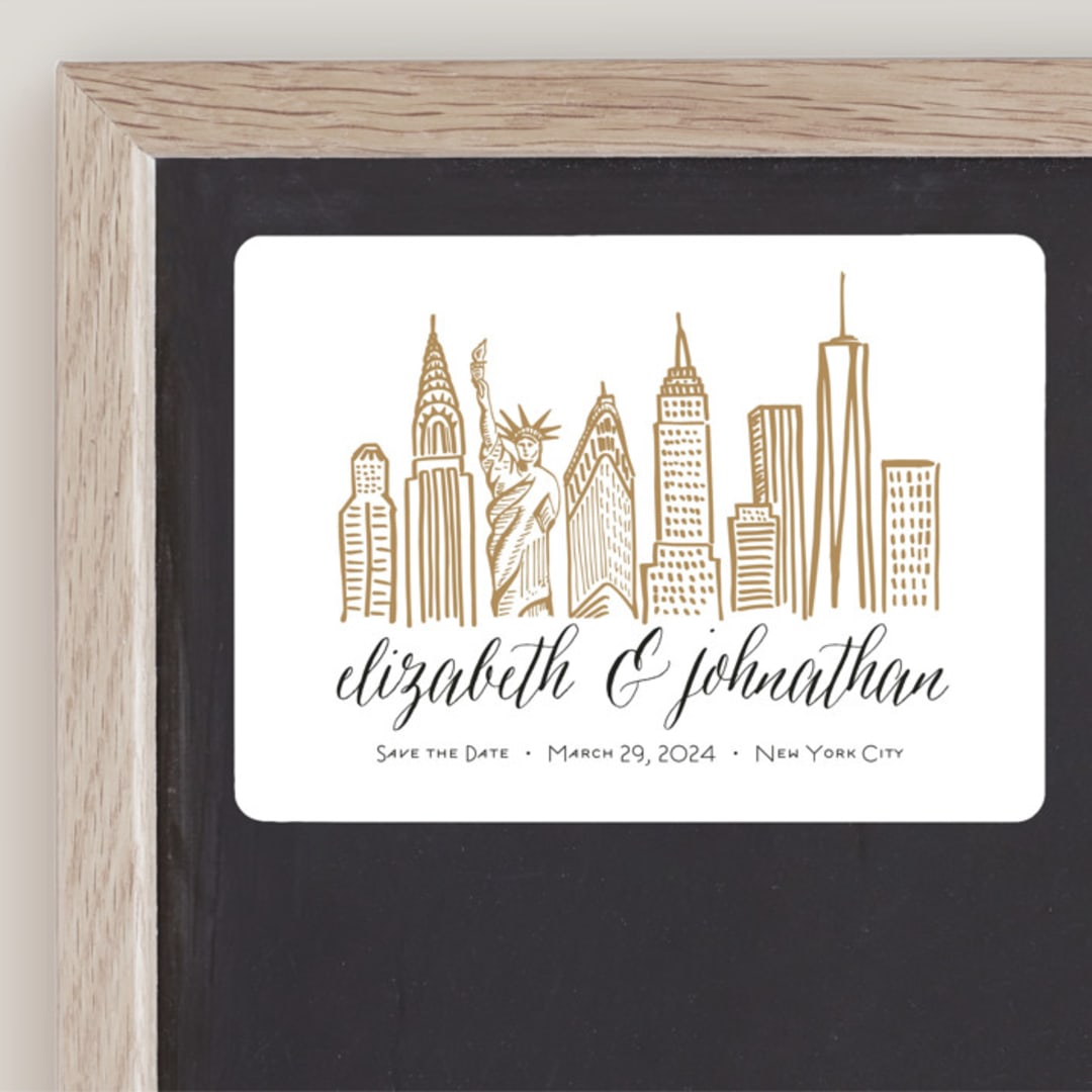"Skyline - New York City" - Save the Dates in Gold Coast by Abby Munn - Front