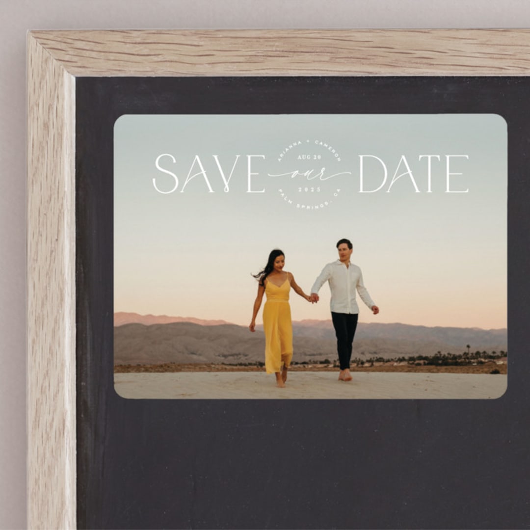 "On The Horizon" - Save the Dates in Chantilly Lace by Hooray Creative - Front