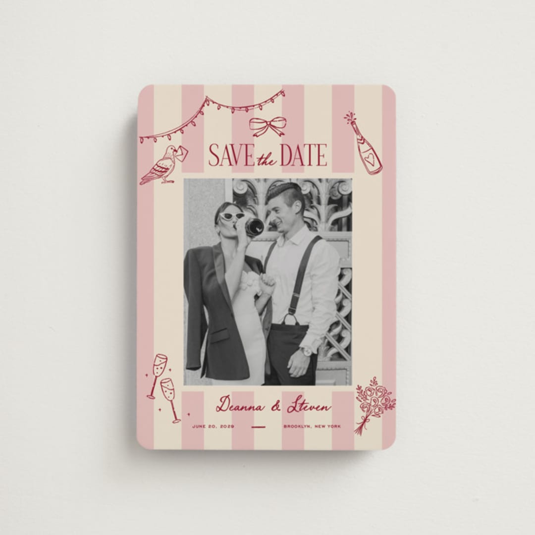 "Thompson" - Save the Dates in Rose by Jennifer Lew - Front