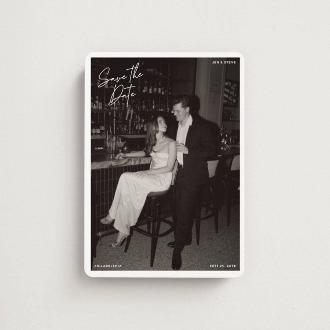 "Corners" - Save the Dates in Cloud by Inkblot Design - Front