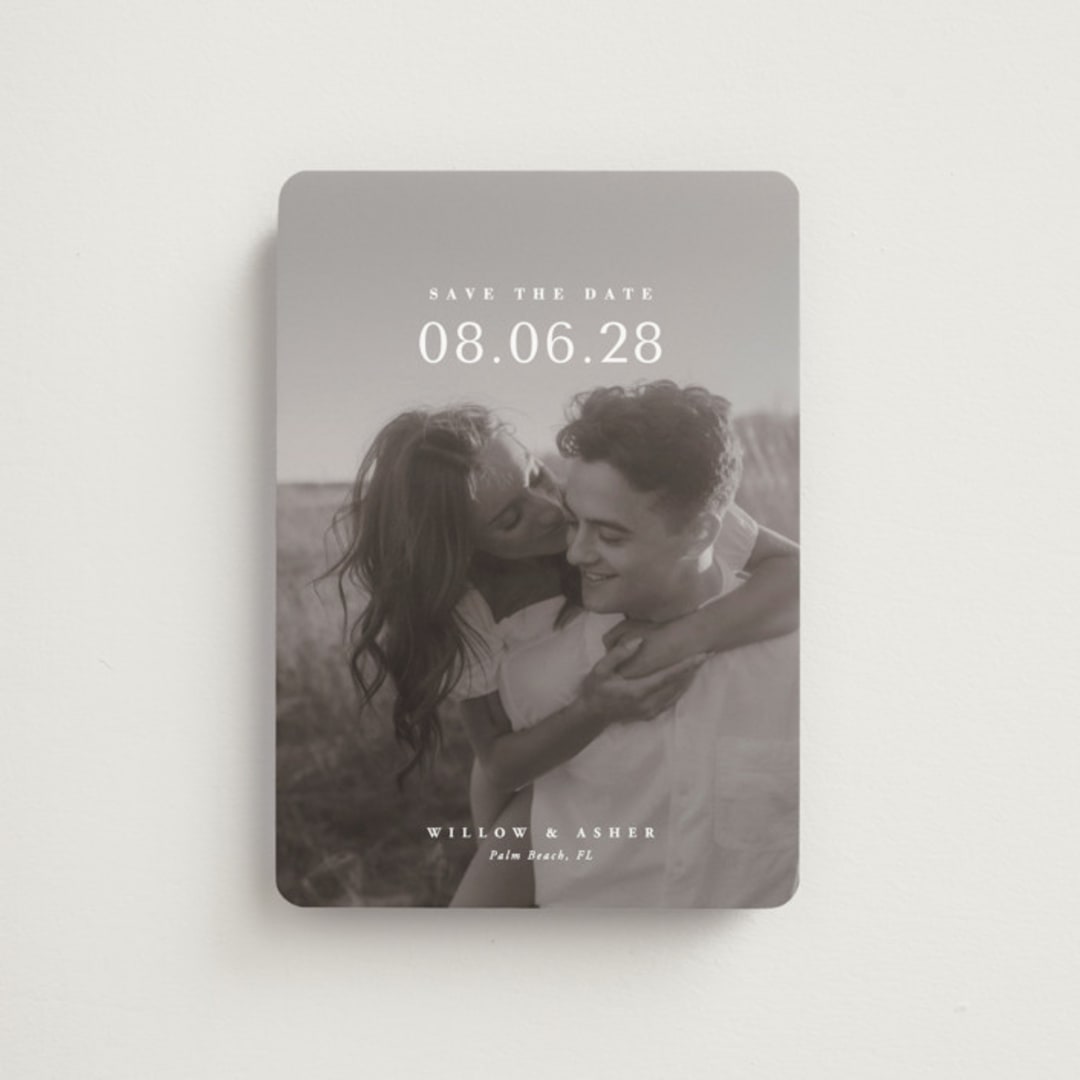 "Classic Big Date" - Save the Dates in Moonstone by Lucrecia Caporale - Front