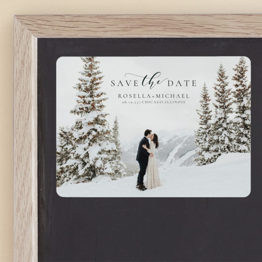 "snow love" - Save the Dates in Tuxedo by Minic - Front