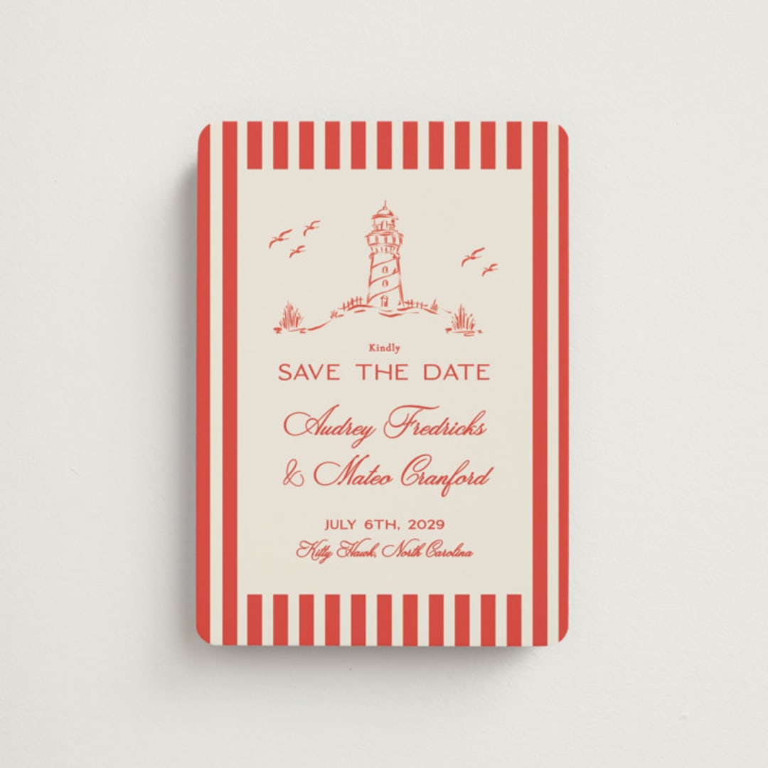 "Kitty Hawk" - Save the Dates in Lobster by Jackie Crawford - Front