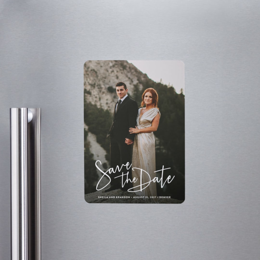 "Stylish Script" - Save the Dates in Cloud by Hooray Creative - Front