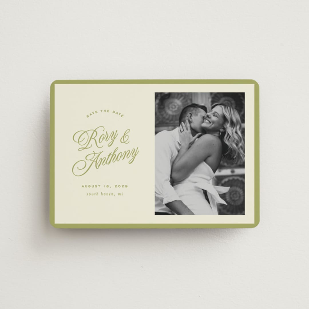 "rory" - Save the Dates in Olive by Ellen Schlegelmilch - Front