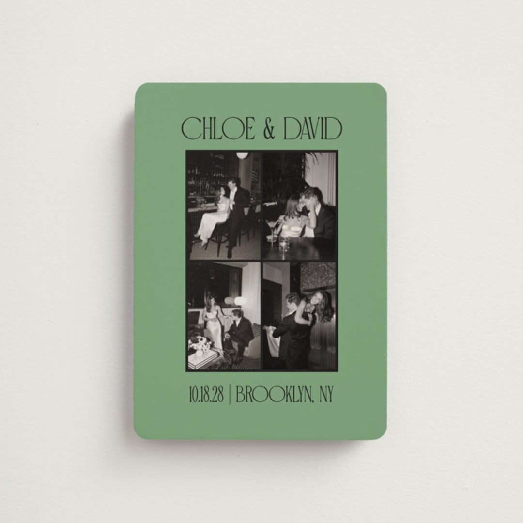 "Quad" - Save the Dates in Jade by Morgan Kendall - Front