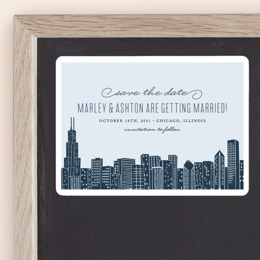 "Big City - Chicago" - Save the Dates in Pale Blue by Hooray Creative - Front