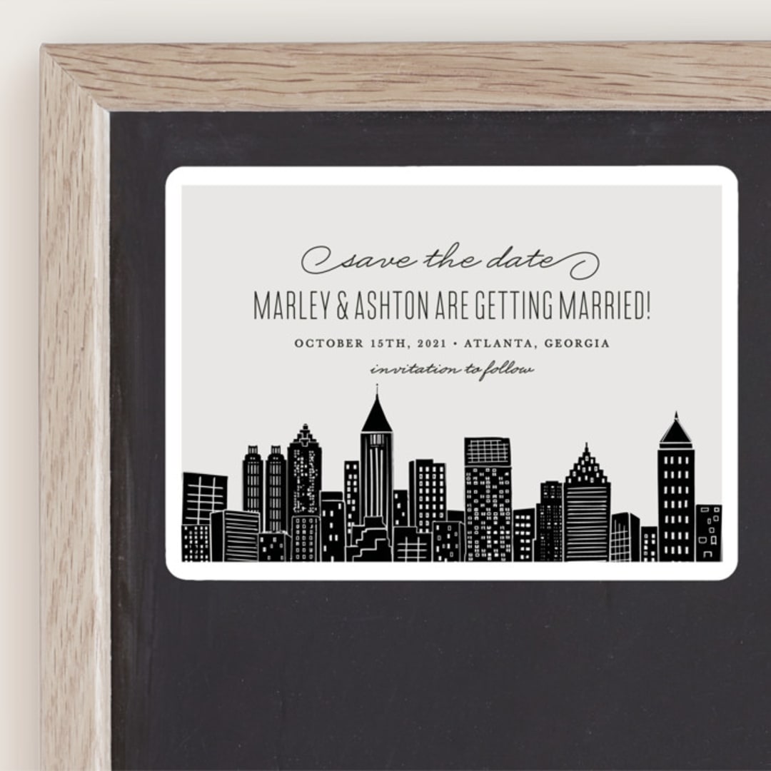"Big City - Atlanta" - Save the Dates in Light Taupe by Hooray Creative - Front