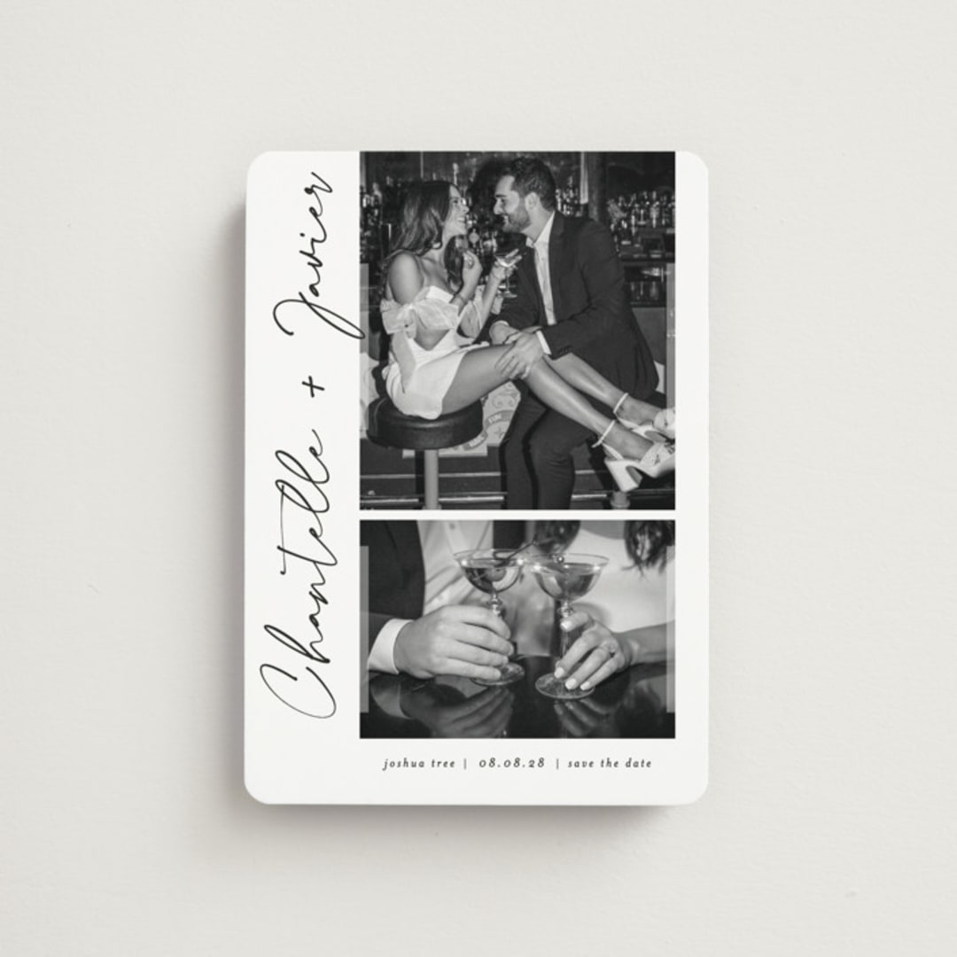 "ink pen" - Save the Dates in Onyx by Sarah Curry - Front