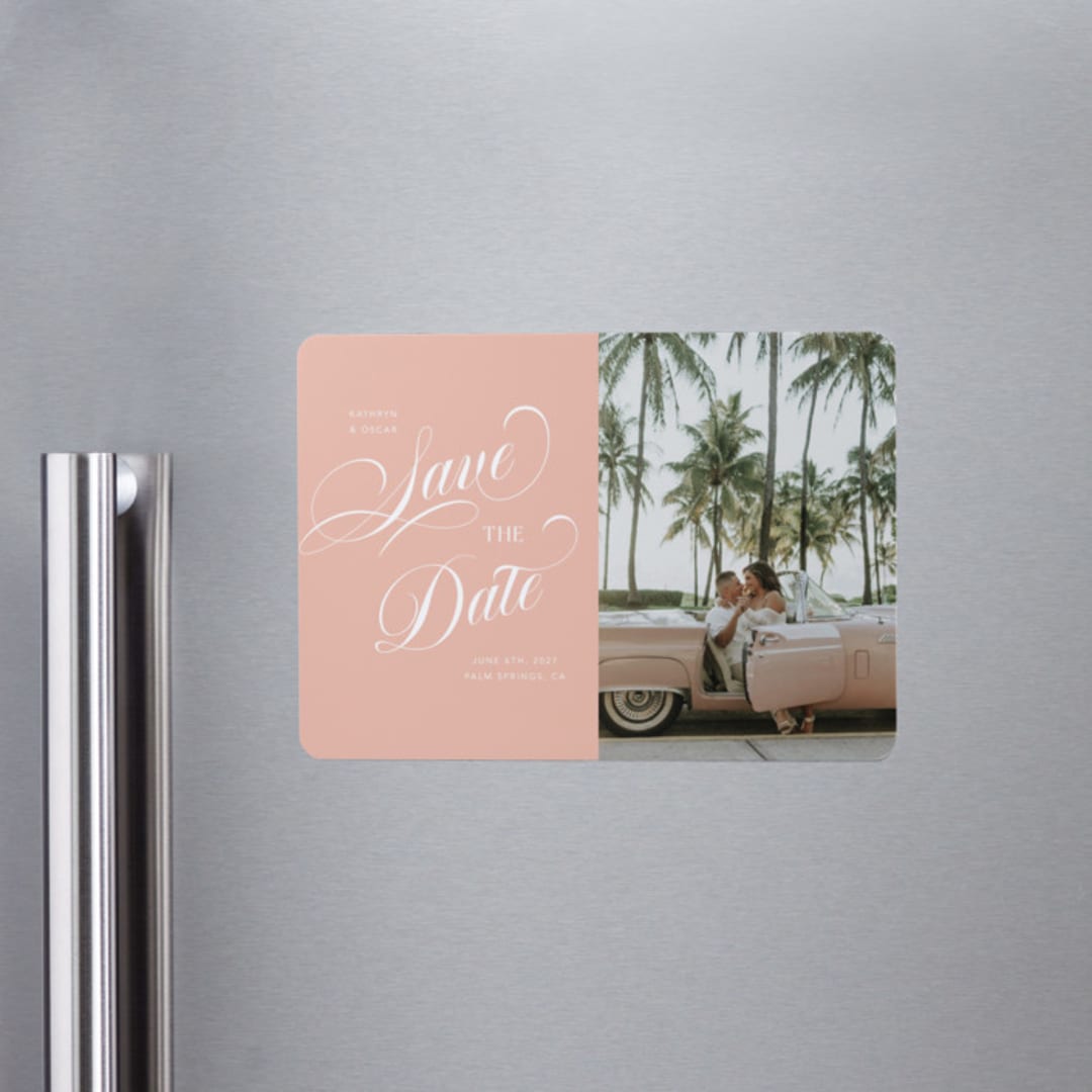 "Palm Springs" - Save the Dates in Peach by Morgan Kendall - Front