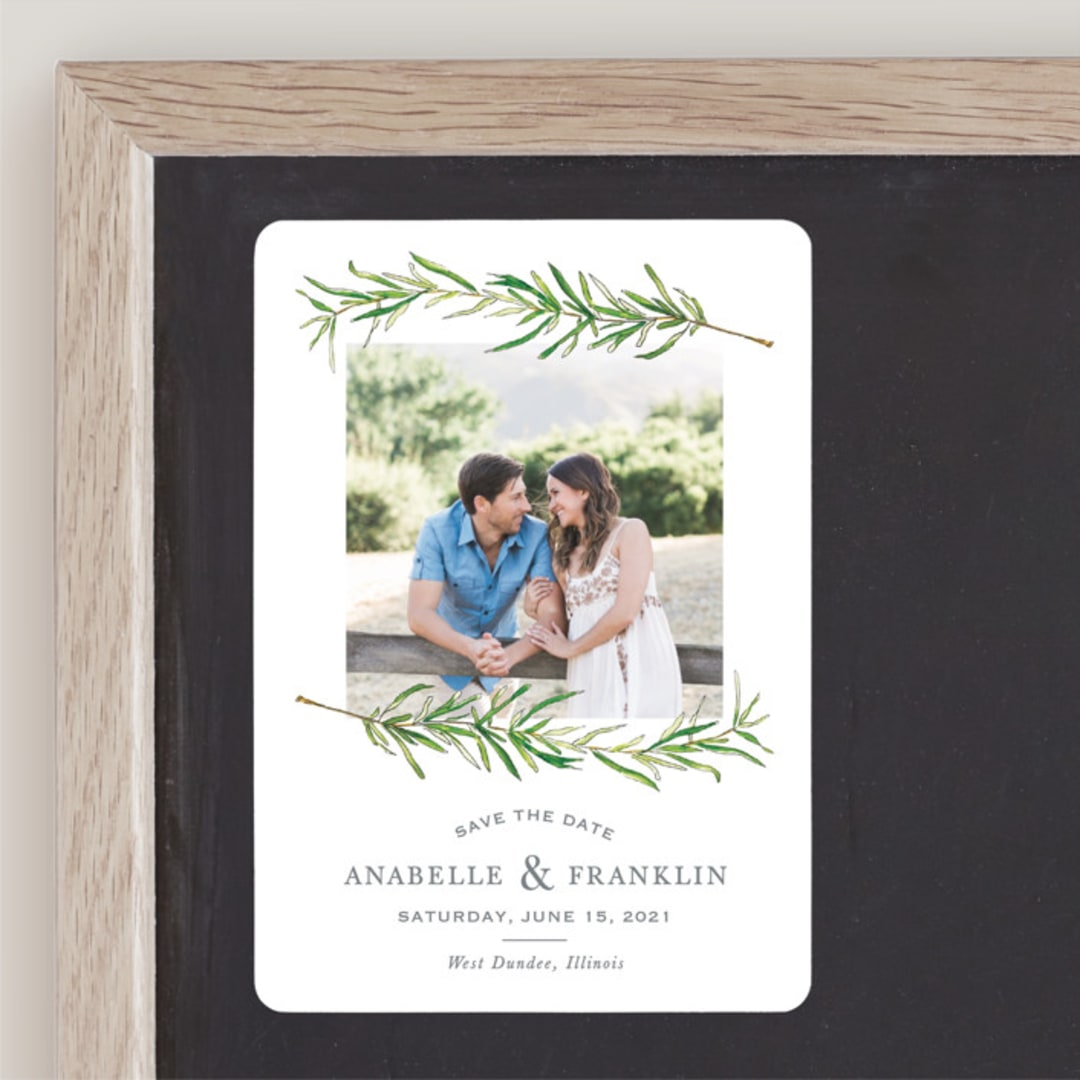"Simple Sprigs" - Save the Dates in Cloud by Erin Deegan - Front
