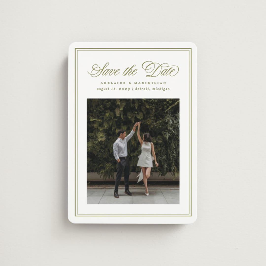 "museo" - Save the Dates in Olive by Ellen Schlegelmilch - Front