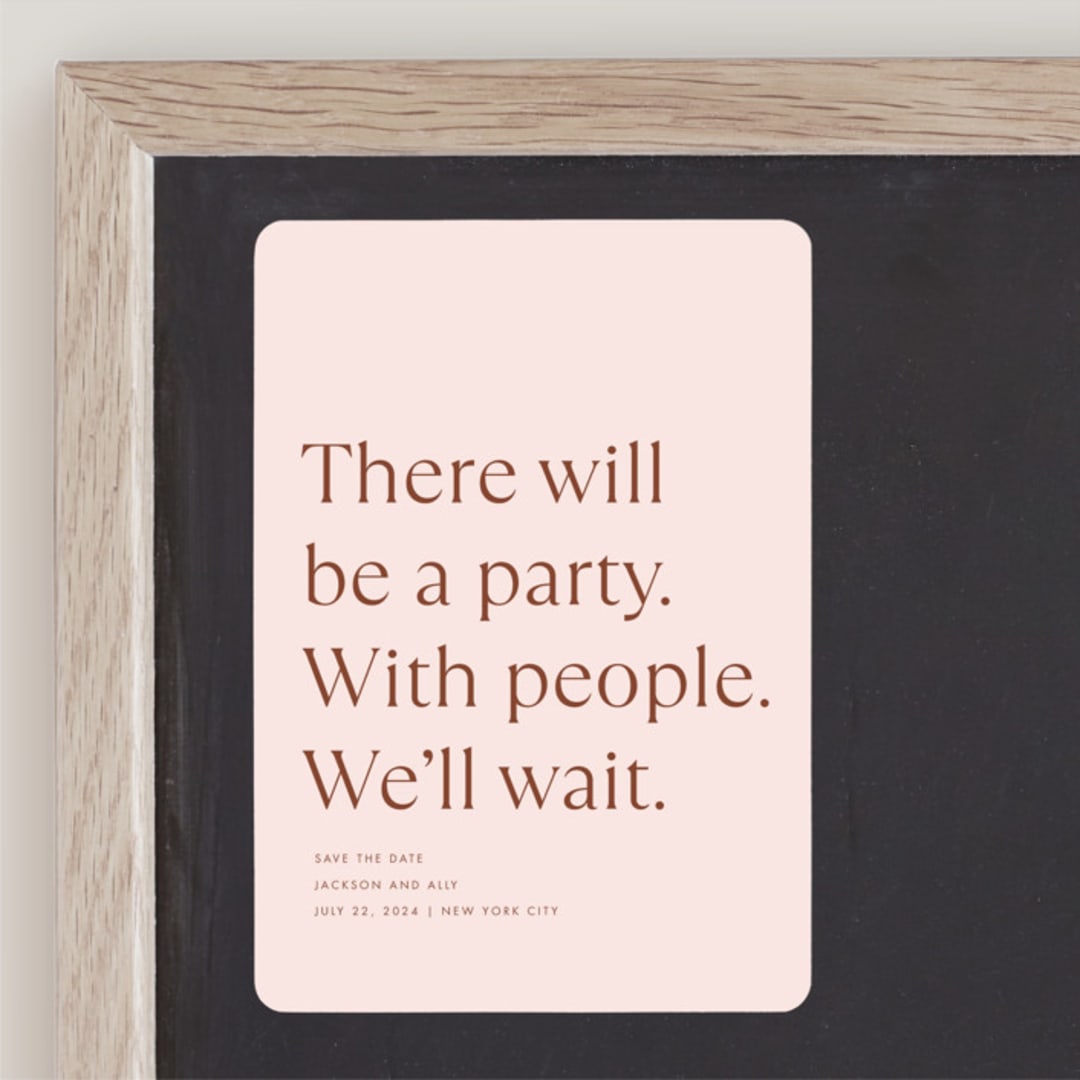 "There Will Be a Party" - Save the Dates in Terracotta by Amy Payne - Front