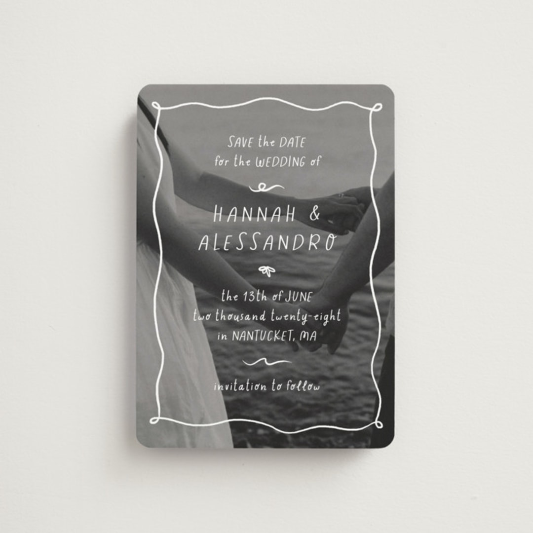 "Whimsical" - Save the Dates in Snow by Emily Sabol Goss - Front