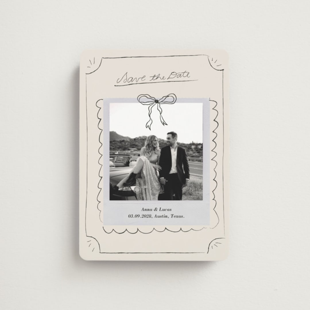 "Easy Lover" - Save the Dates in Cream by Helena Vitto - Front