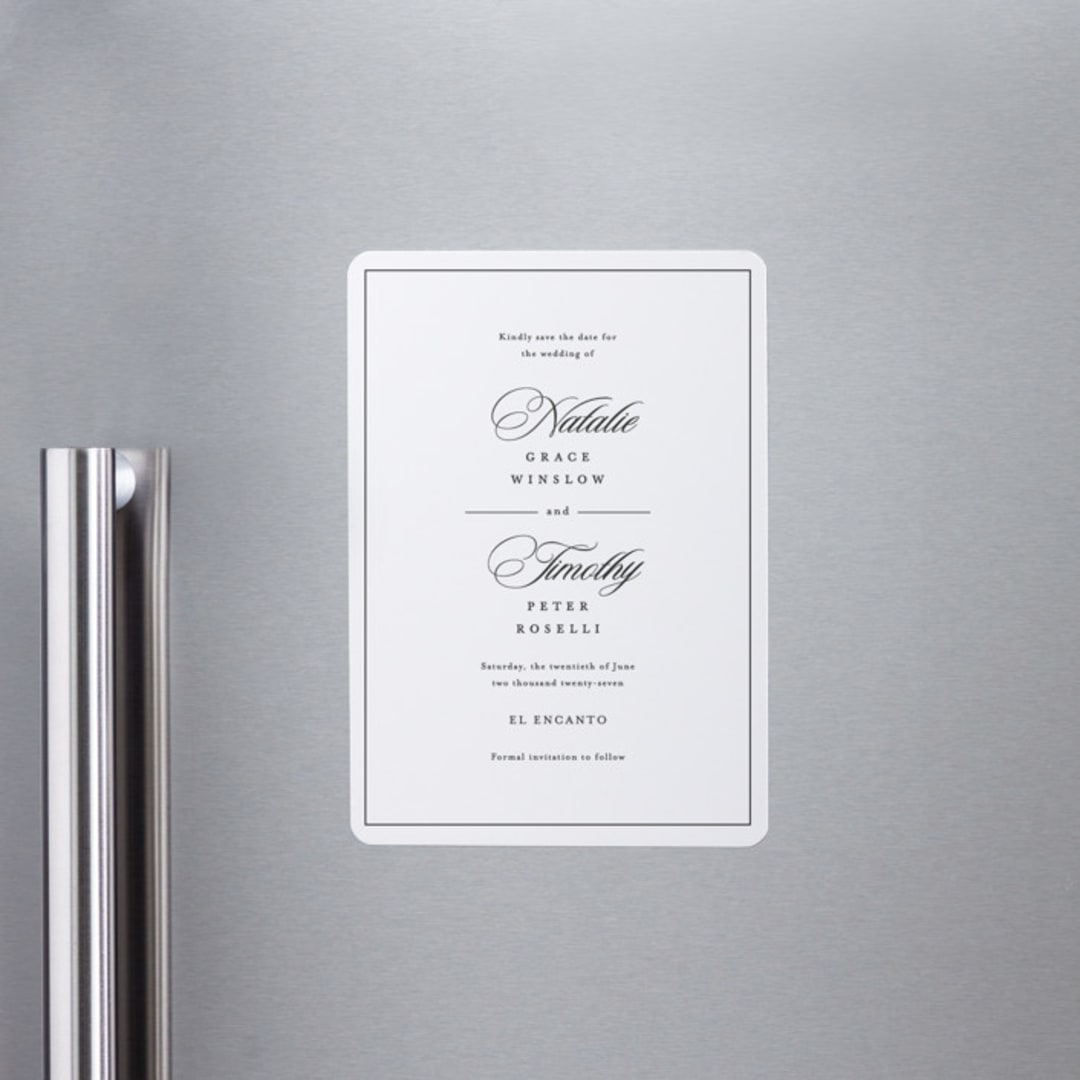 "Sincerity" - Save the Dates in Noir by Kimberly FitzSimons - Front