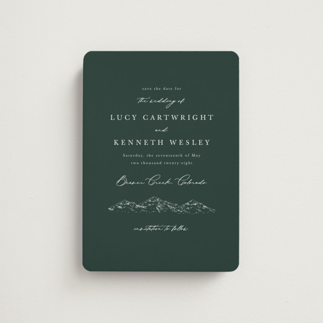 "Mountainview" - Save the Dates in Evergreen by Sarah Brown - Front