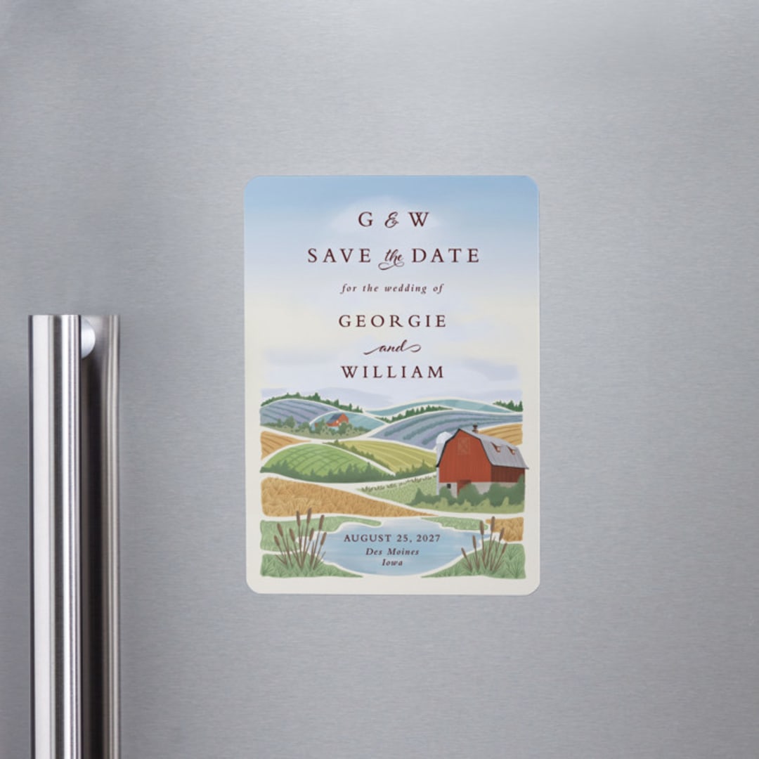 "Farm and Field" - Save the Dates in Sky Blue by Paper Sun Studio - Front