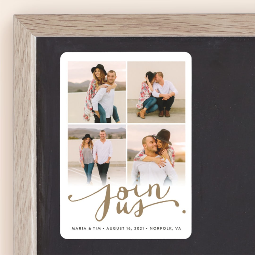 "Jotted" - Save the Dates in Golden by Ashley Hegarty - Front