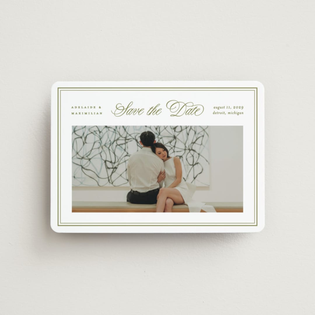 "museo" - Save the Dates in Olive by Ellen Schlegelmilch - Front