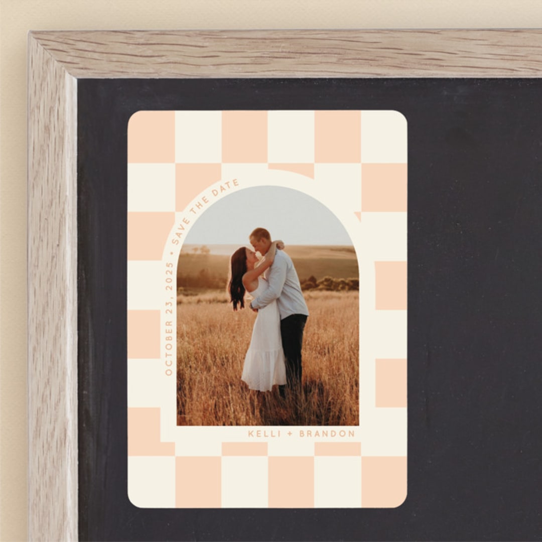 "RETRO ARCH" - Save the Dates in Blush by Baumbirdy - Front