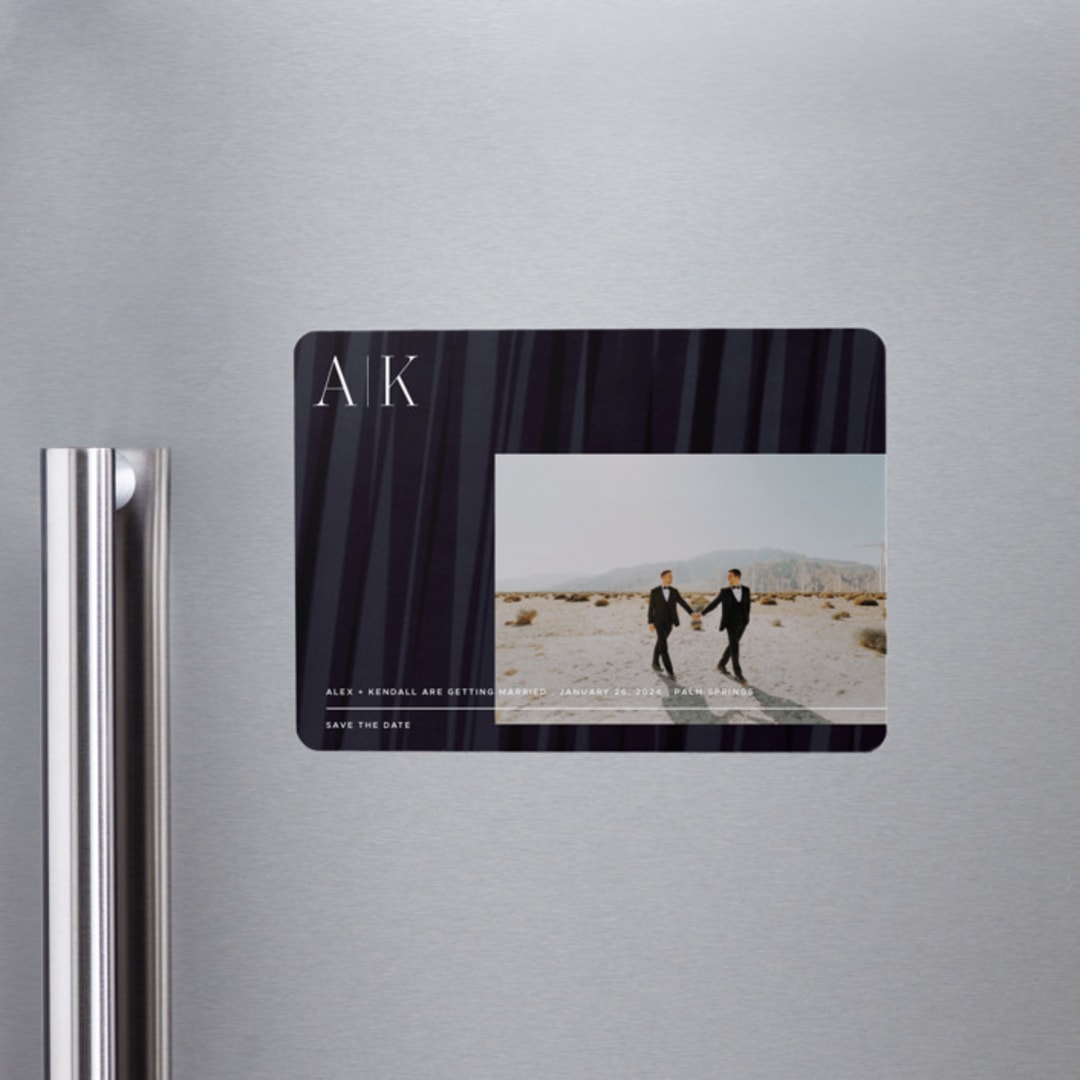 "Initially Yours" - Save the Dates in Onyx by Merian - Front