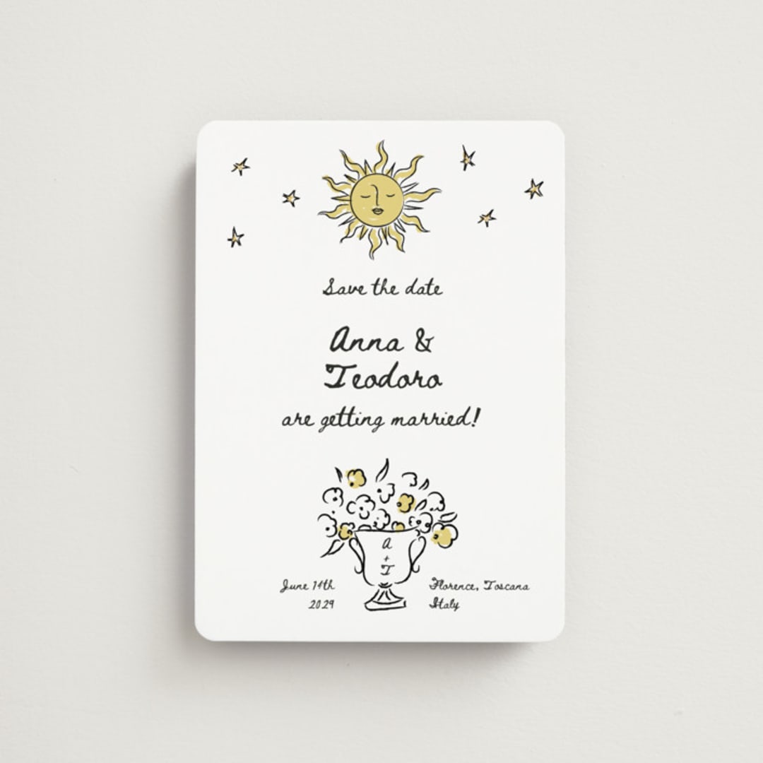 "Amore Mio" - Save the Dates in Nero by Helena Vitto - Front