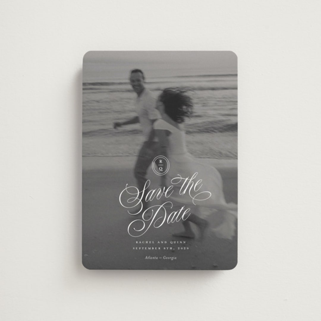 "Vintage Romance" - Save the Dates in Ivory by Paper Raven Co. - Front