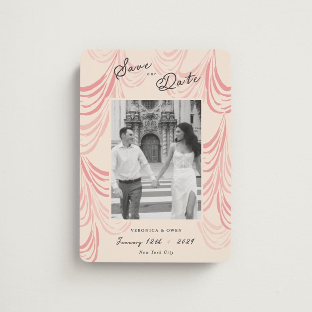 "Velvet Cherry" - Save the Dates in Blush by Sarah Rosenthal - Front