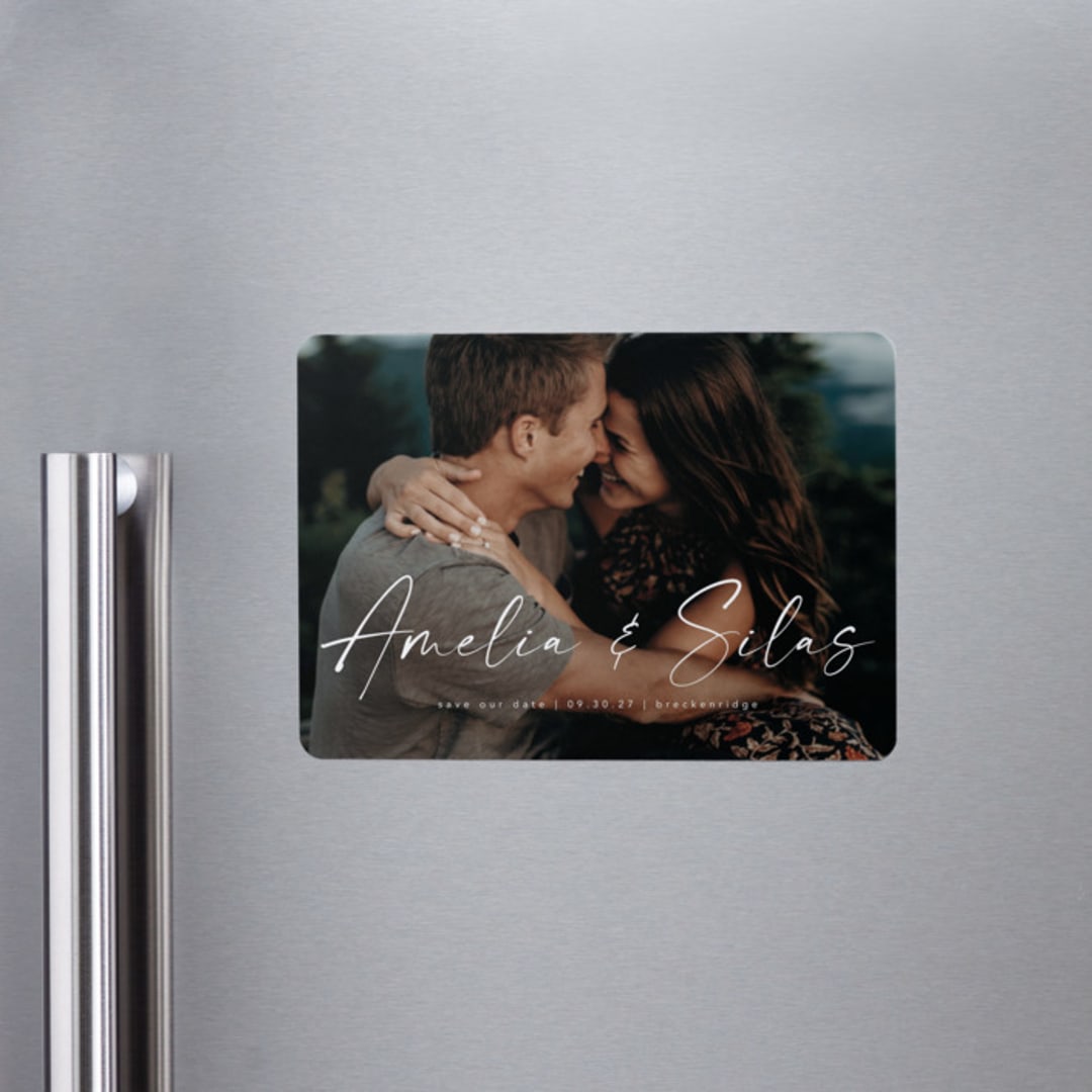 "Because of you" - Save the Dates in Marshmallow by Lea Delaveris - Front