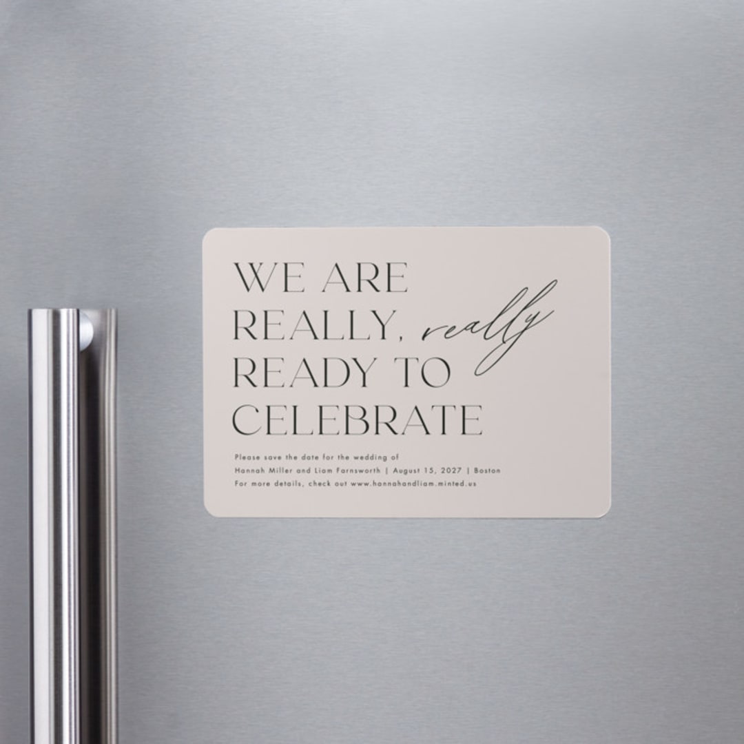 "Really Really Ready" - Save the Dates in Blush by Amy Payne - Front