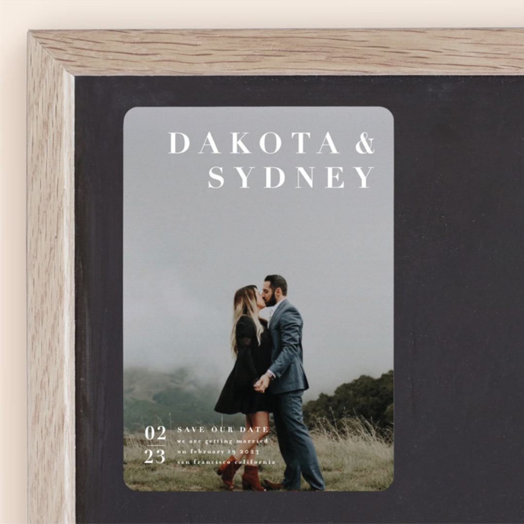 "Minimalism" - Save the Dates in Ivory by Shannon Chen of Four Wet Feet Studio - Front